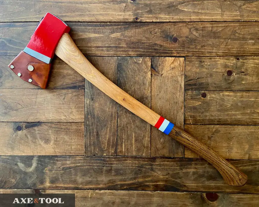 custom restored axe with painted head and handle