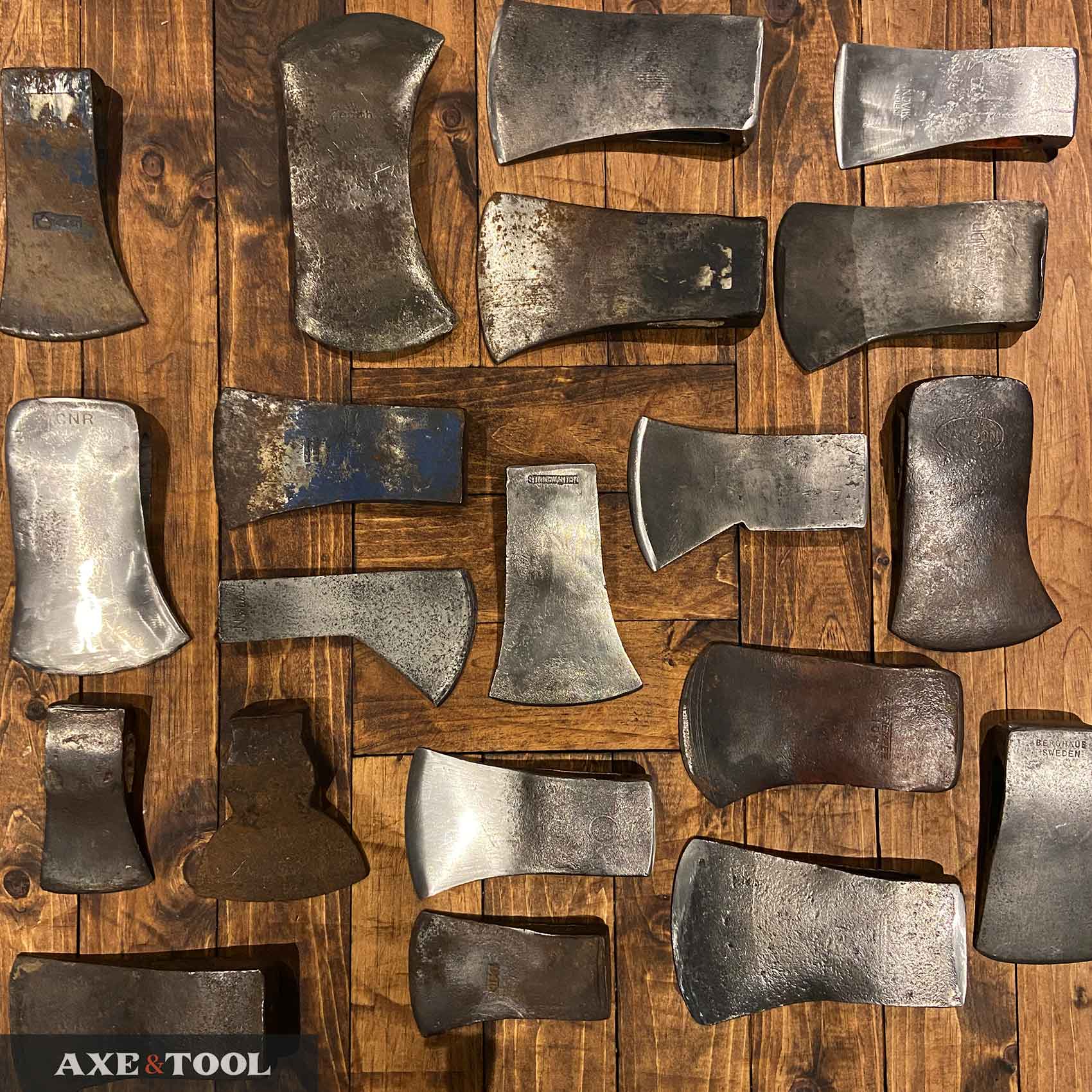 Vintage lot of 4 single bit axe heads. 