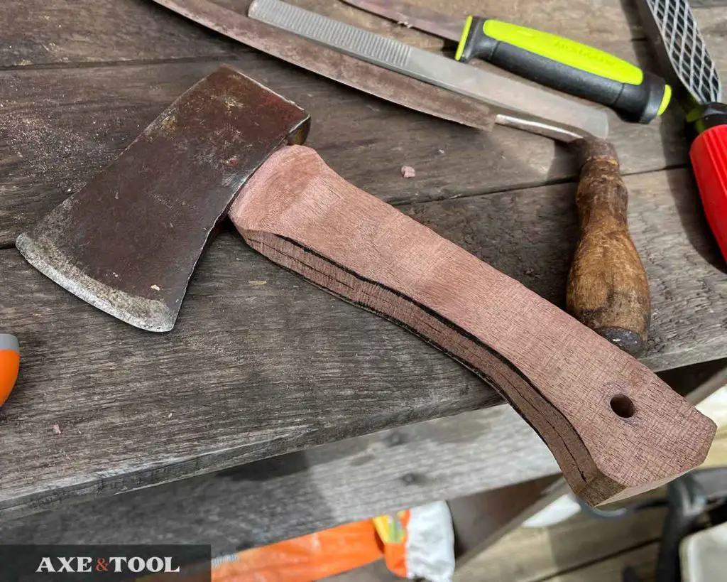 roughly shaped axe handle