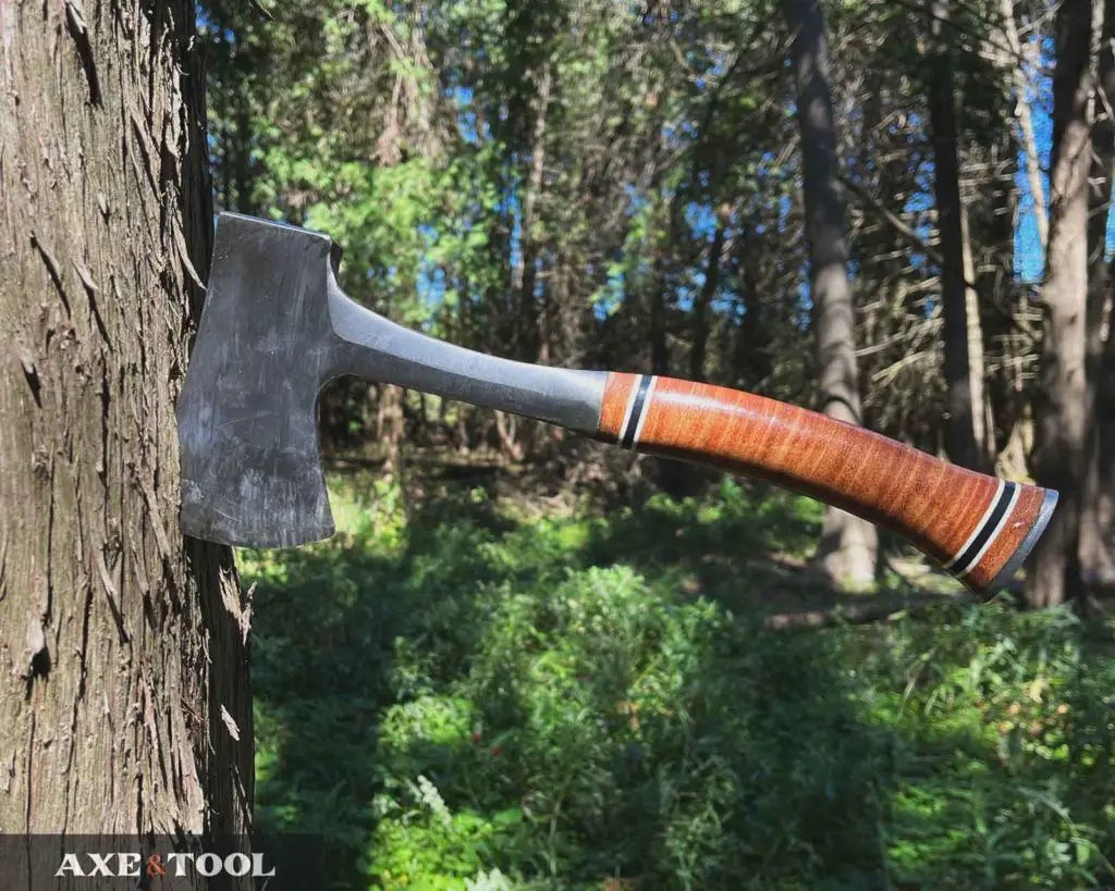 Estwing Hatchet stuck in a tree after being thrown