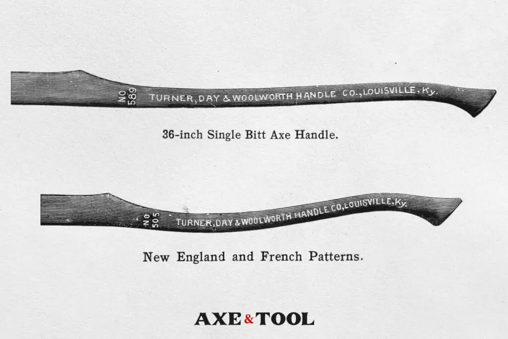 two patterns of curved axe handles