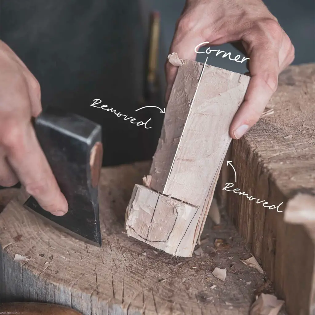 removing material with a carving axe