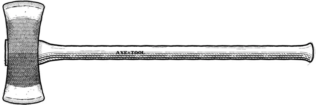 Diagram of a double-bit axe