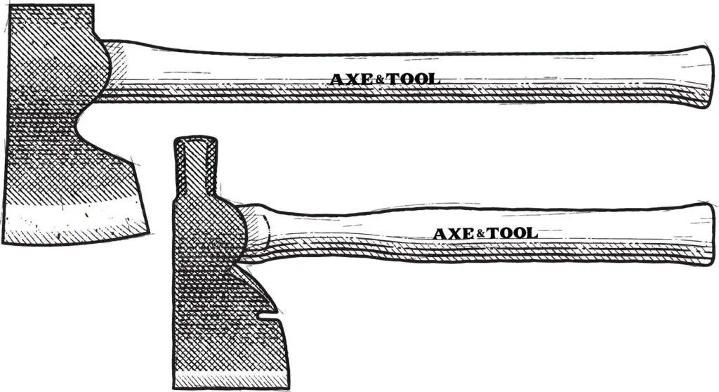 Diagram of carpenter's axes