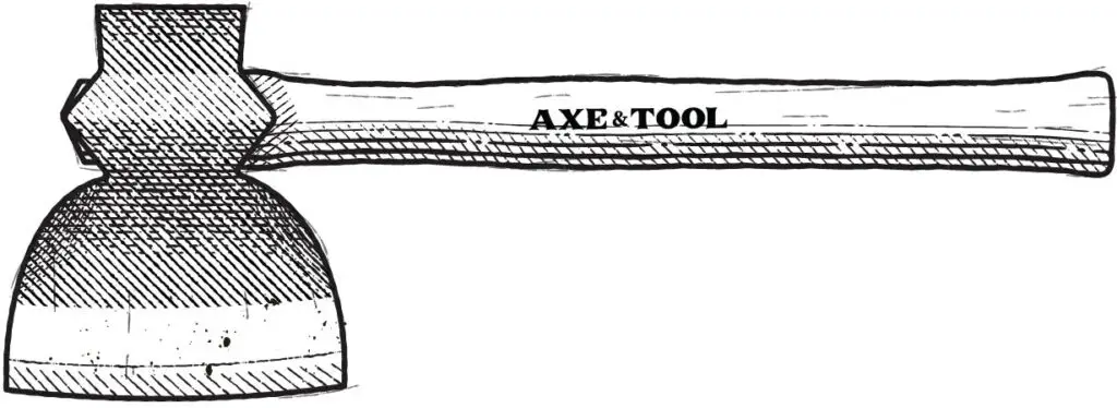 Diagram of a hewing hatchet