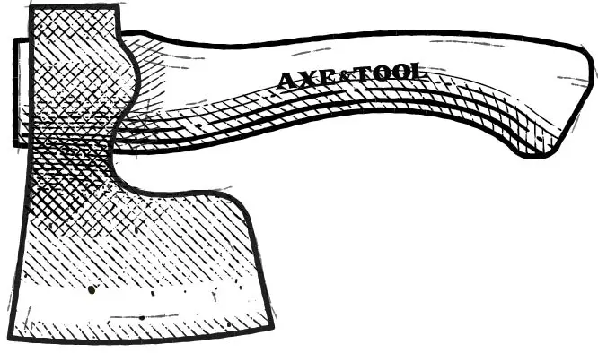 Diagram of a kitchen hatchet