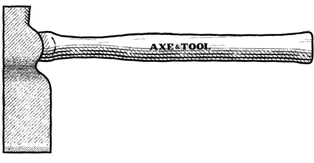 Diagram of a lathing hatchet