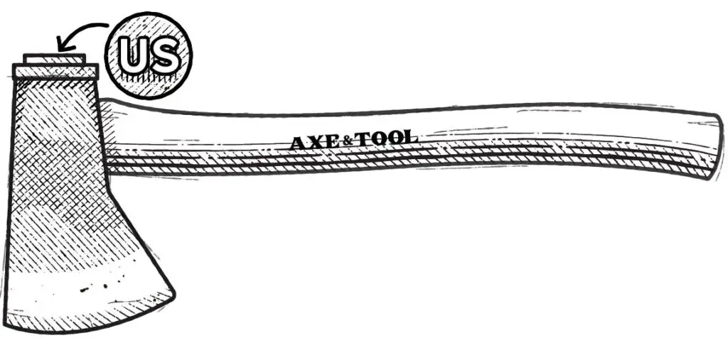 Diagram of a marking axe