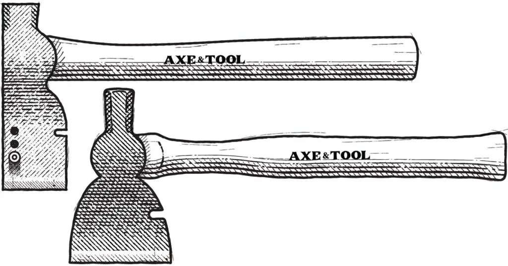 Diagram of roofing hatchets