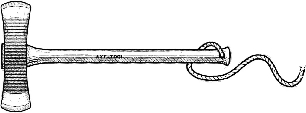 Diagram of a high-rigger or topper's axe