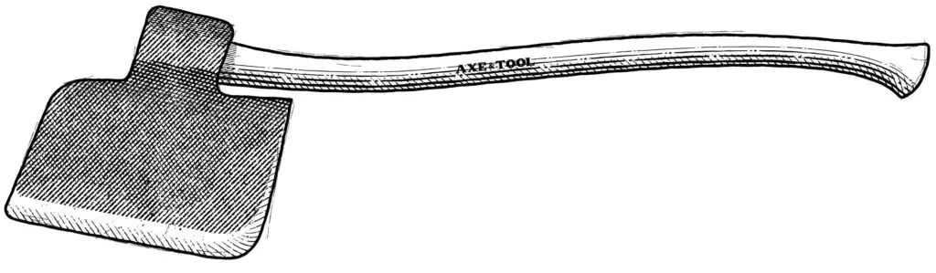 Diagram of a turf axe