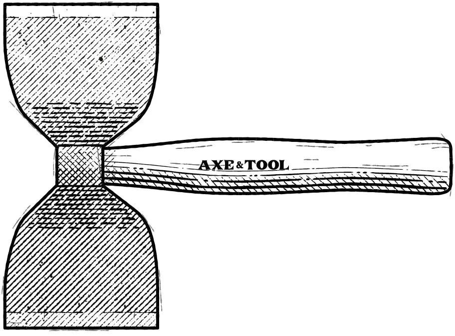 Diagram of a brick cleaning hatchet