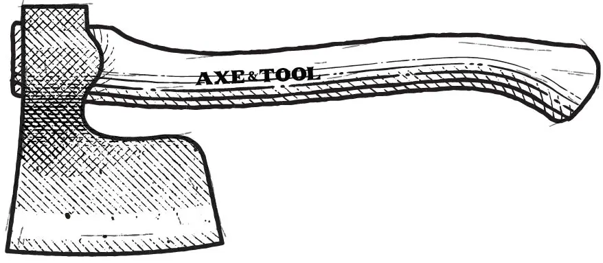 Diagram of a butcher's hatchet