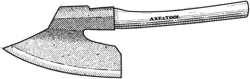 Diagram of a goosewing axe
