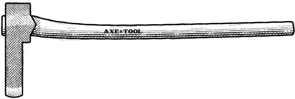 Diagram of a mortise axe