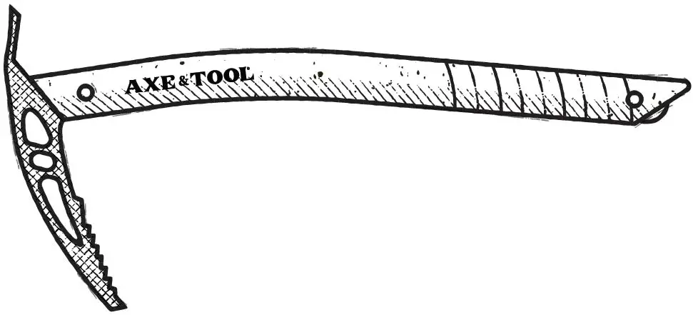 Diagram of an ice axe