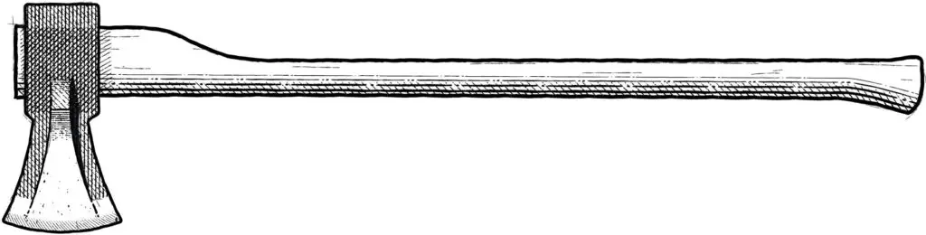 Diagram of a splitting axe