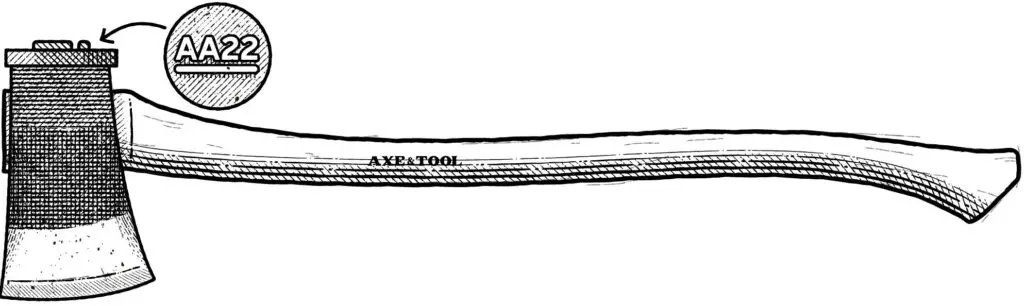 Diagram of a branding axe