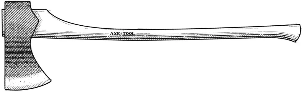 Diagram of a rounding axe